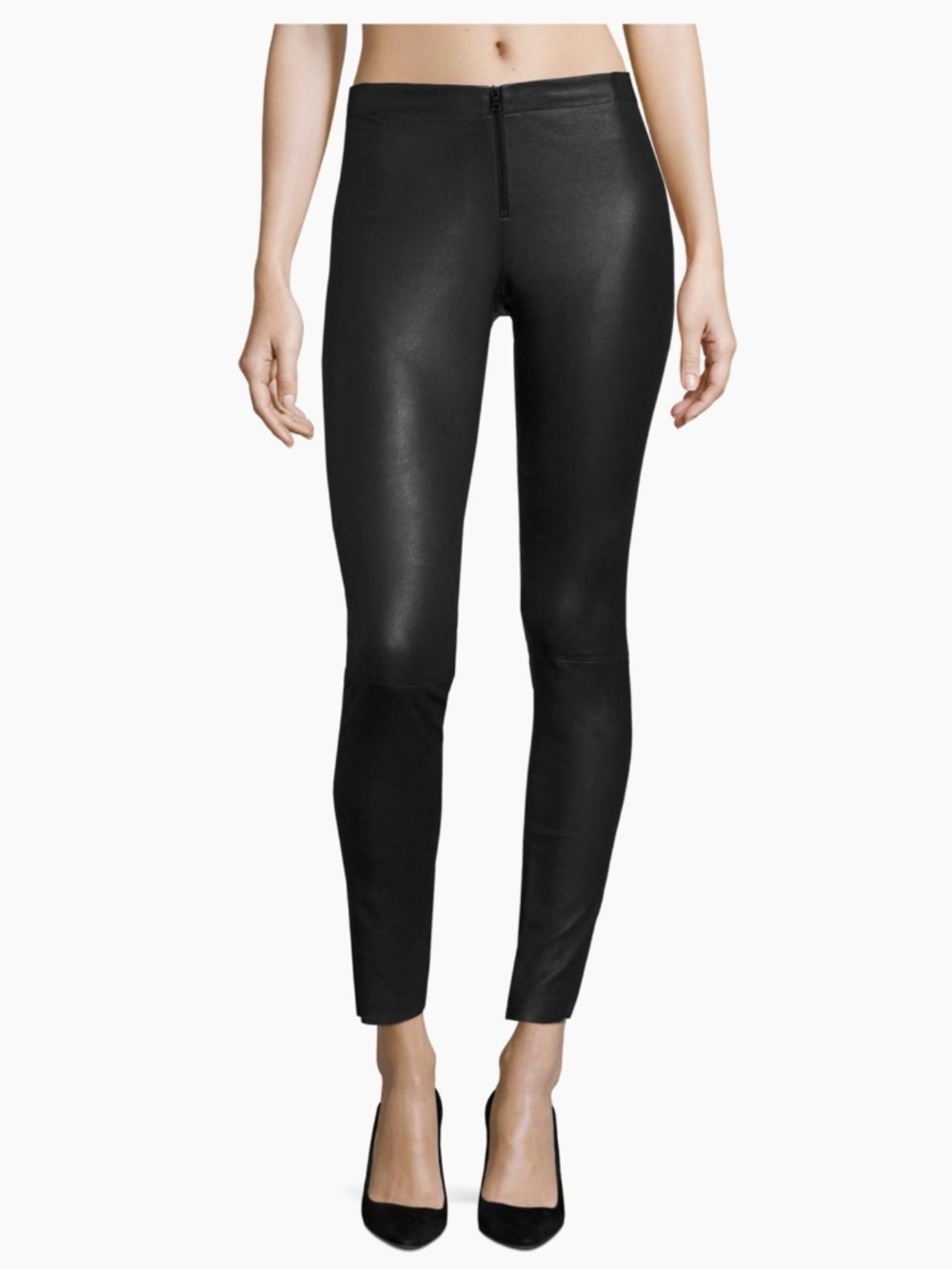 Alice & Olivia Front Zip Leather Leggings